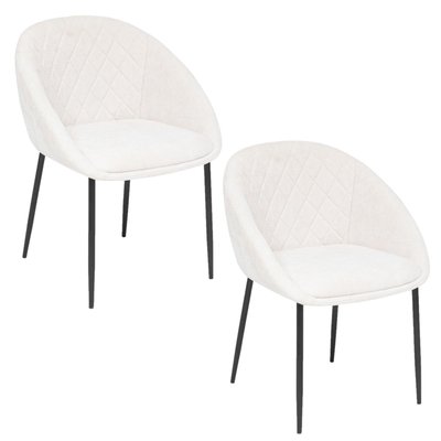 Lot de 2 chaises en tissu chenille SELISO TOILINUX