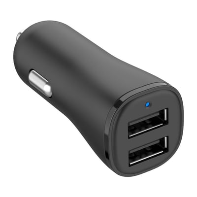 Chargeur allume cigare 24W 2x USB-A noir ESSENTIEL B