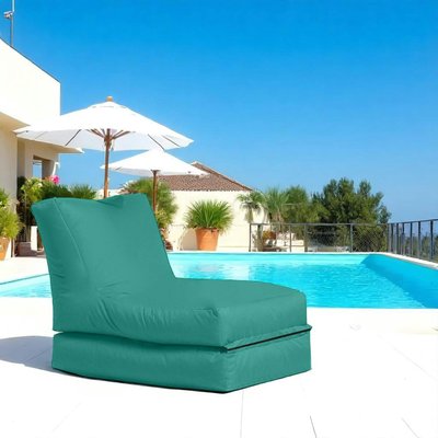 Pouf bain de soleil extérieur turquoise ARTA PIER IMPORT
