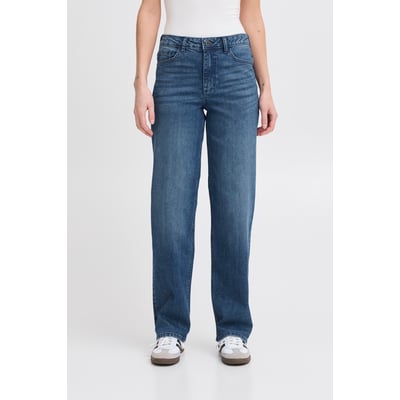 Jean à jambe droite avec cinq poches, taille mi-haute ICHI