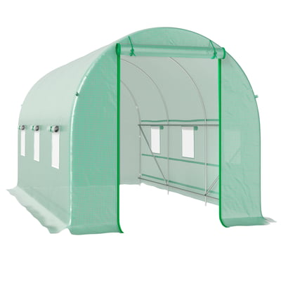 Serre en tunnel PE Vert OUTSUNNY