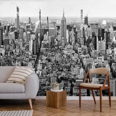 Papier peint vue sur New York n&b HEXOA
