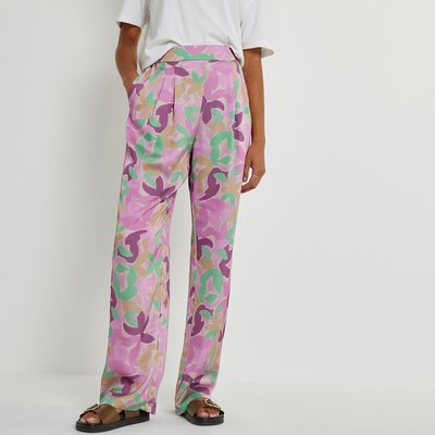 Pantalon fluide a fleurs femme clearance