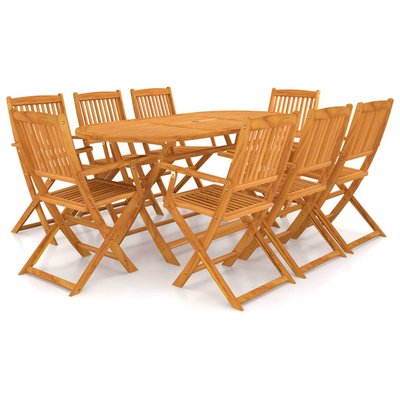 Ensemble de jardin pliable en acacia 9 pièces HOME MAISON