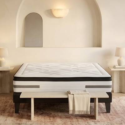 Ensemble Bellevue - Matelas ressorts ensachés + mémoire de forme + Sommier - 24 cm d'épaisseur BELLECOUR