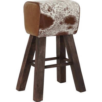 Chaise de bar en cuir et bois, Colonial RECOLLECTION
