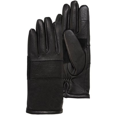 Gants tactiles, en cuir de chèvre, doublés imitation micro- imitation fourrure ISOTONER