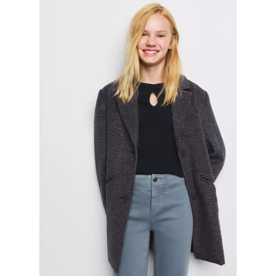 Manteau long pied-de-poule MANGO KIDS