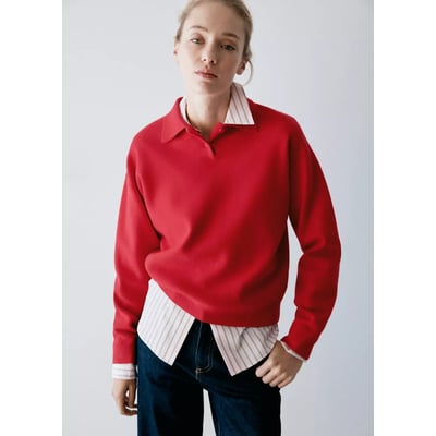 Pull-over maille col polo MANGO