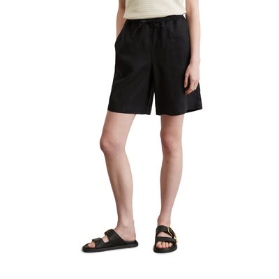 Short en lin droit avec une taille partiellement élastique MARC O'POLO