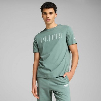 T-shirt de mangas curtas, gráfica, com logótipo grande PUMA