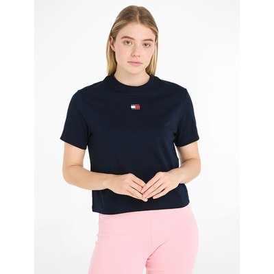Embroidered Logo T-Shirt in Cotton Mix with Short Sleeves TOMMY JEANS