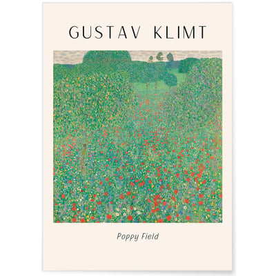 Affiche Gustav Klimt « Poppy Field » L'AFFICHERIE