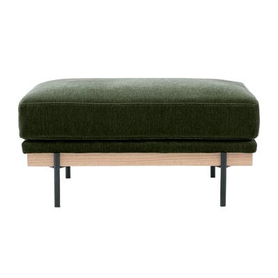 Pouf repose pieds en tissu chenille terre brûlée et métal noir TODD MILIBOO