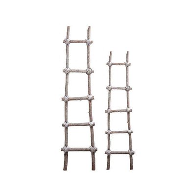 Echelle en bois patiné blanc (Lot de 2) AUBRY GASPARD