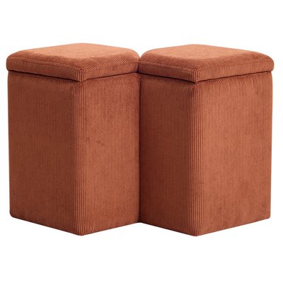 Pouf de salon, velours côtelé, DIPOLOG NORDLYS