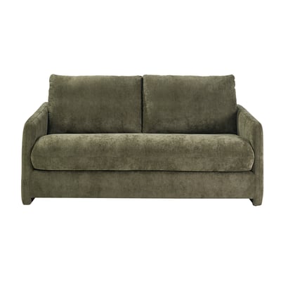 Canapé 2 places en tissu effet velours texturé beige PAULIN MILIBOO