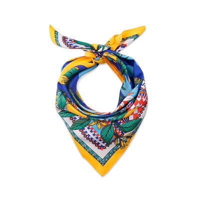 Petit foulard polyester recyclé effet soyeux imprimé SICILY WILD