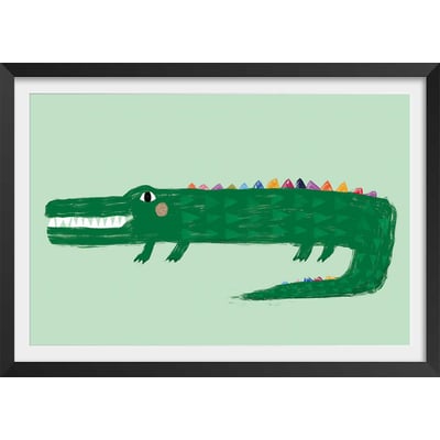Affiche enfant crocodile vert HEXOA