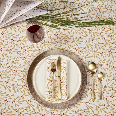 Lot de 2 Serviettes de table Gui D'or - 100% Coton TRADITION DES VOSGES