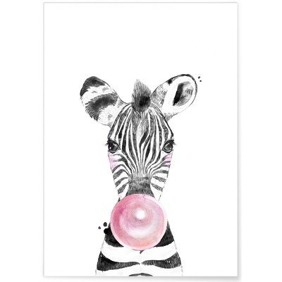 Poster Bulle de Zèbre Rose L'AFFICHERIE
