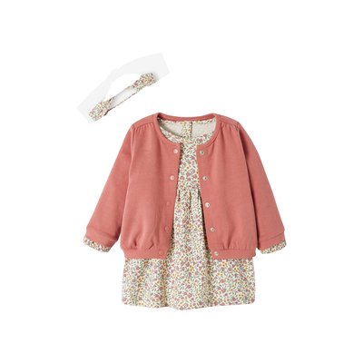 Ensemble 3 pièce robe + cardigan + bandeau VERTBAUDET