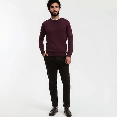 Pull laine mérinos Signature, BASTIEN LA REDOUTE COLLECTIONS