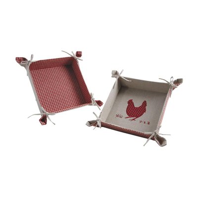 Corbeille en coton motif poule (Lot de 2) AUBRY GASPARD