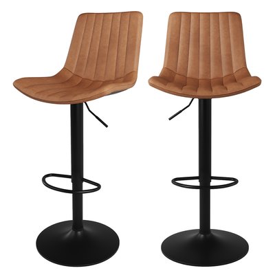 Lot de 2 chaises de bar réglables 62,5/83 cm en cuir synthétique - KILLI RENDEZ-VOUS DÉCO