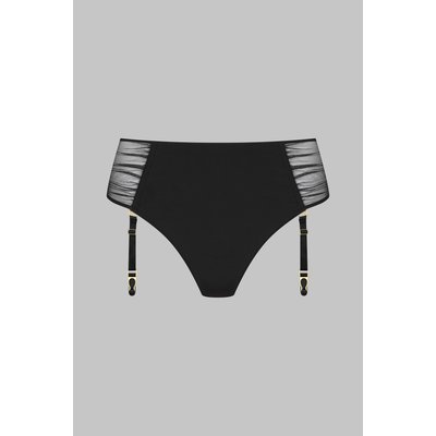 Tanga ouvrable taille haute avec jarretelles NUIT FAUVE MAISON CLOSE