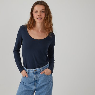 T-shirt col rond, manches longues LA REDOUTE COLLECTIONS