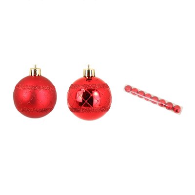 Set de 8 boules decor carreaux de noel DOUCEUR D'INTÉRIEUR