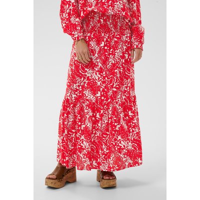 Jupe Longue Chaus Taille 12 - Imprimé Rouge, Maxi, En Polyester - Très Bon état