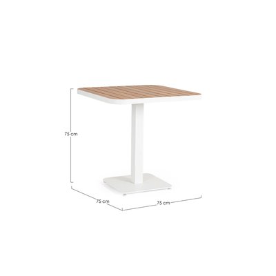 Table de jardin carrée en métal blanc L78 2 personnes - BAVARO HELLIN, DEPUIS 1862