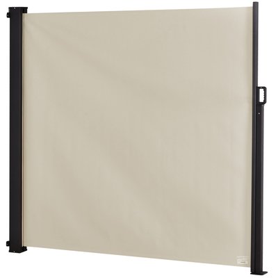Store latéral brise-vue rétractable alu. polyester haute densité OUTSUNNY
