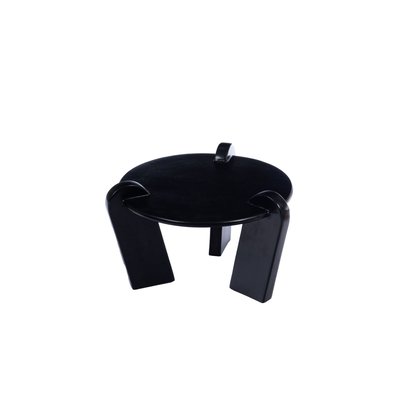 Table basse ronde en aluminium noir D64 - CHLOE AMADEUS