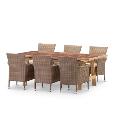 Salon de jardin, 6 chaises, BISBAL & BOLONIA DEFORA HOME