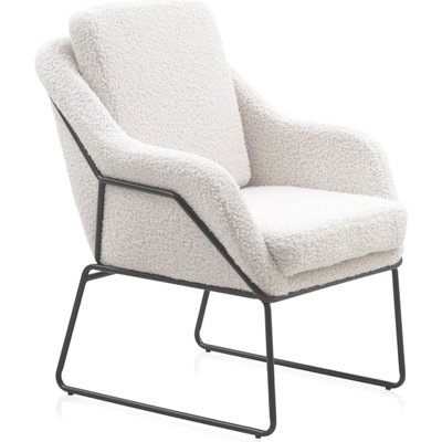 Fauteuil bouclé  pieds métal  design cocooning RECOLLECTION