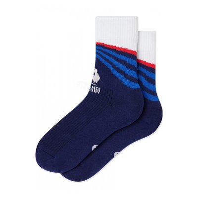 Chaussettes de sport mi-hautes rayées turquoise et vert menthe WILFRIED LE SLIP FRANCAIS