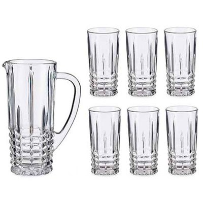 Coffret jus de fruit 6 verres + 1 carafe en verre 1L WADIGA