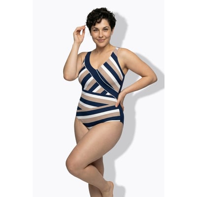 Maillot de bain rayé à bonnets souples ULLA POPKEN