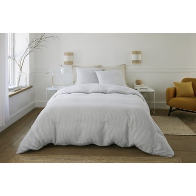 Housse couette 240X220cm avec taie(s) oreiller en gaze de coton, Laya BATON ROUGE