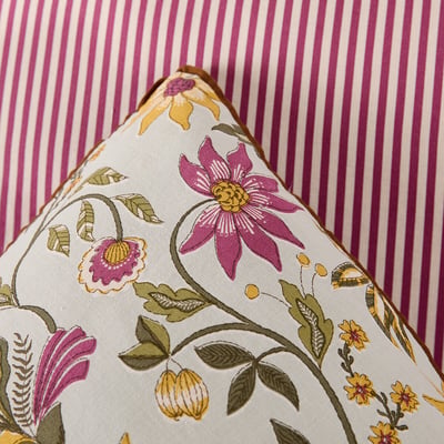 Funda de almohada de algodón lavado, estampado de flores, HARNEY LA REDOUTE INTERIEURS