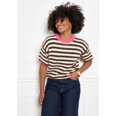 Pull rayé à manches courtes LOLALIZA