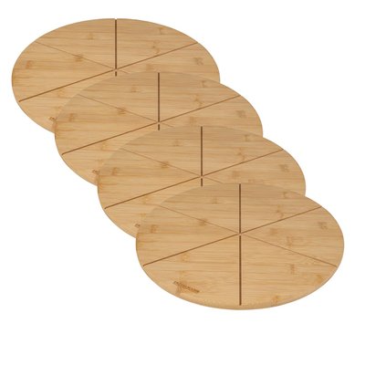Set de 4 planches à pizza en bois BOISSELERIE FACKELMANN