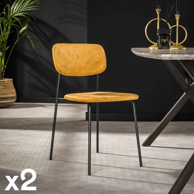 Chaise d'écolier en velours doré (lot de 2) MELBOURNE PIER IMPORT
