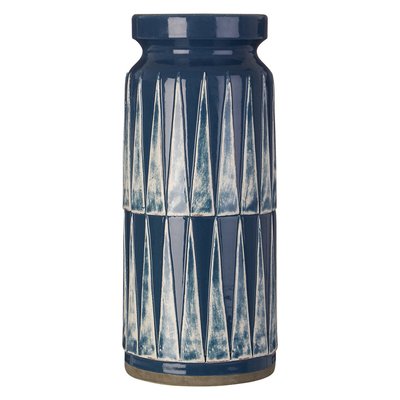 27cm Blue Earthenware Vase SO'HOME