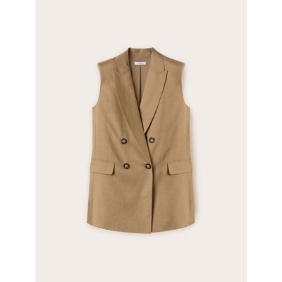 Gilet over in tela di viscosa misto lino MOTIVI