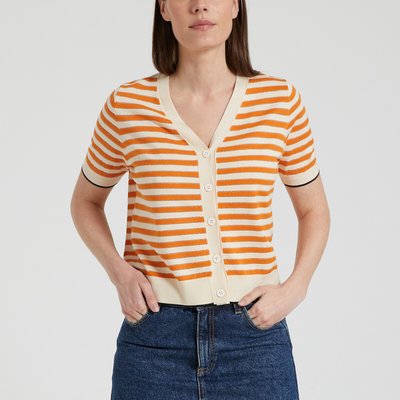 Gilet femme court orange La Redoute