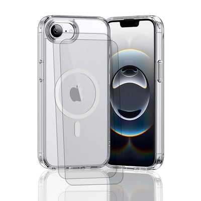 Coque Anti-choc compatible Magsafe pour iPhone 16e / 17e Transparente + 2 vitres EVETANE